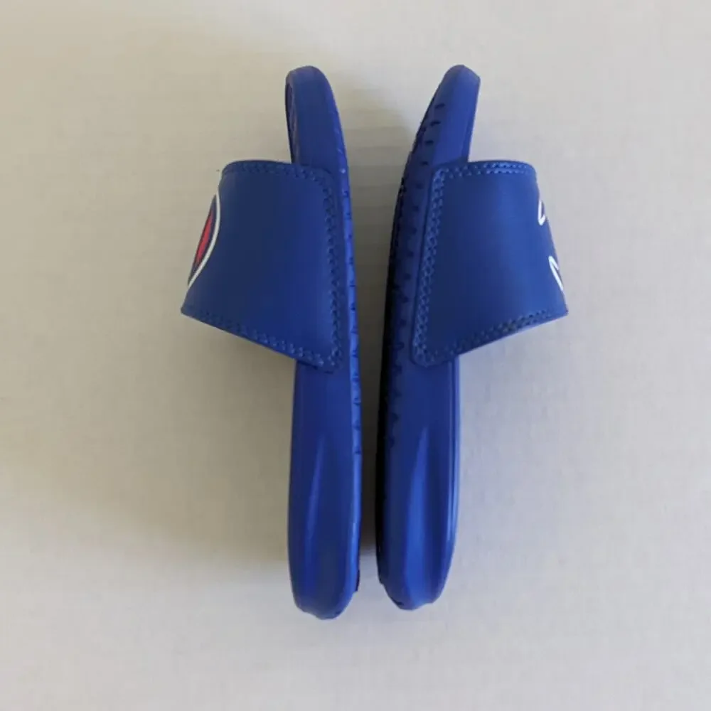 Champion Size 11 Super Slide Solid Kids' Slide Sandals Blue White Pool Slides
